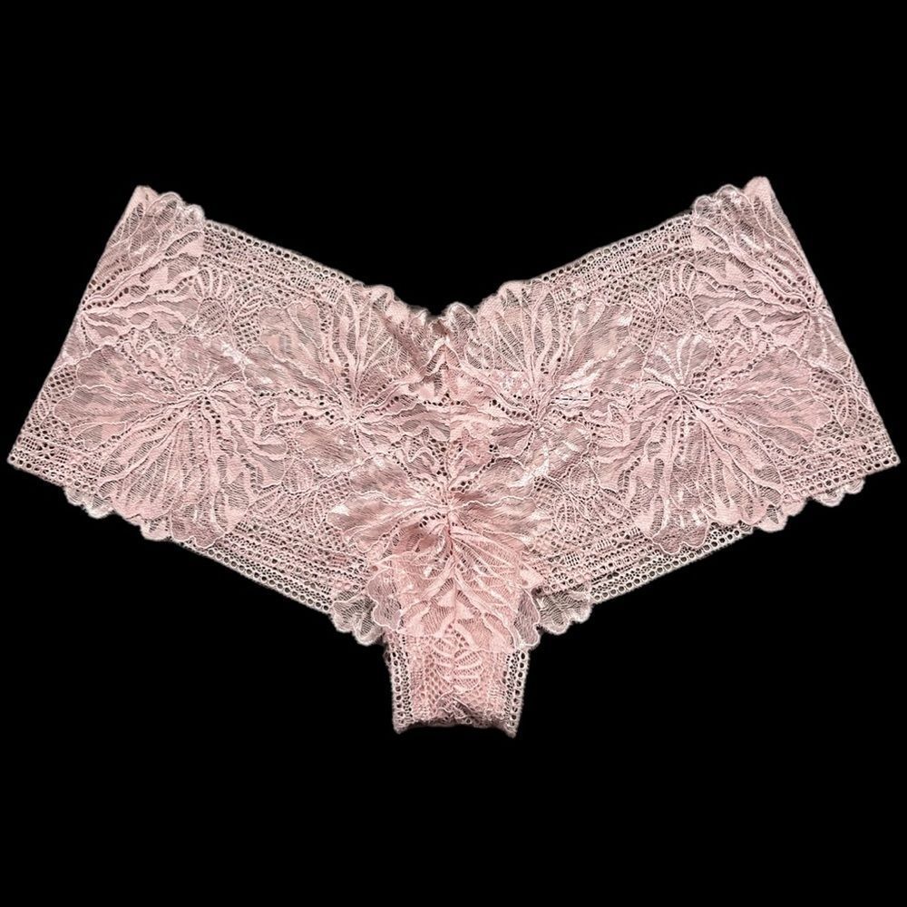Victoria’s Secret Incredible Sheer floral lace Shortie panty Dermure Pink XLarge